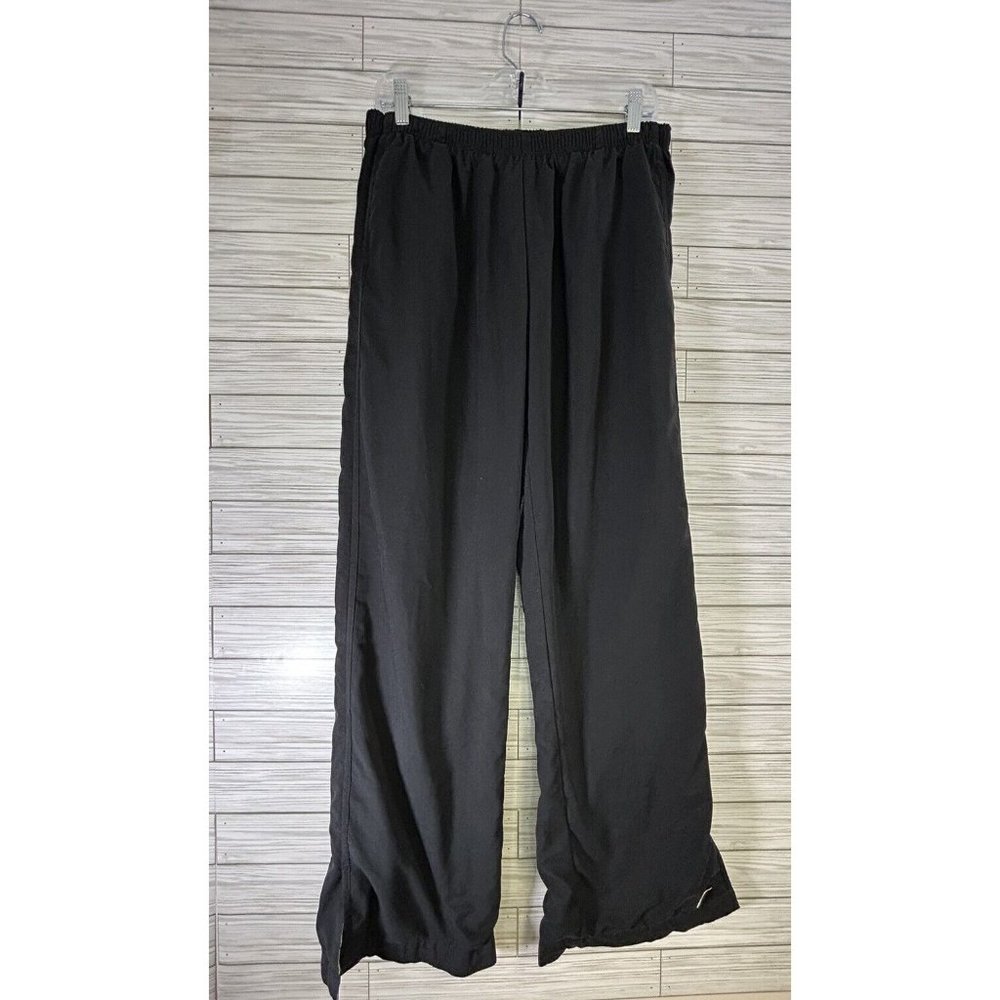 Vintage Nike Track Pants Womens Lg (14) Gray Lined Drawstring Windbreaker Y2K